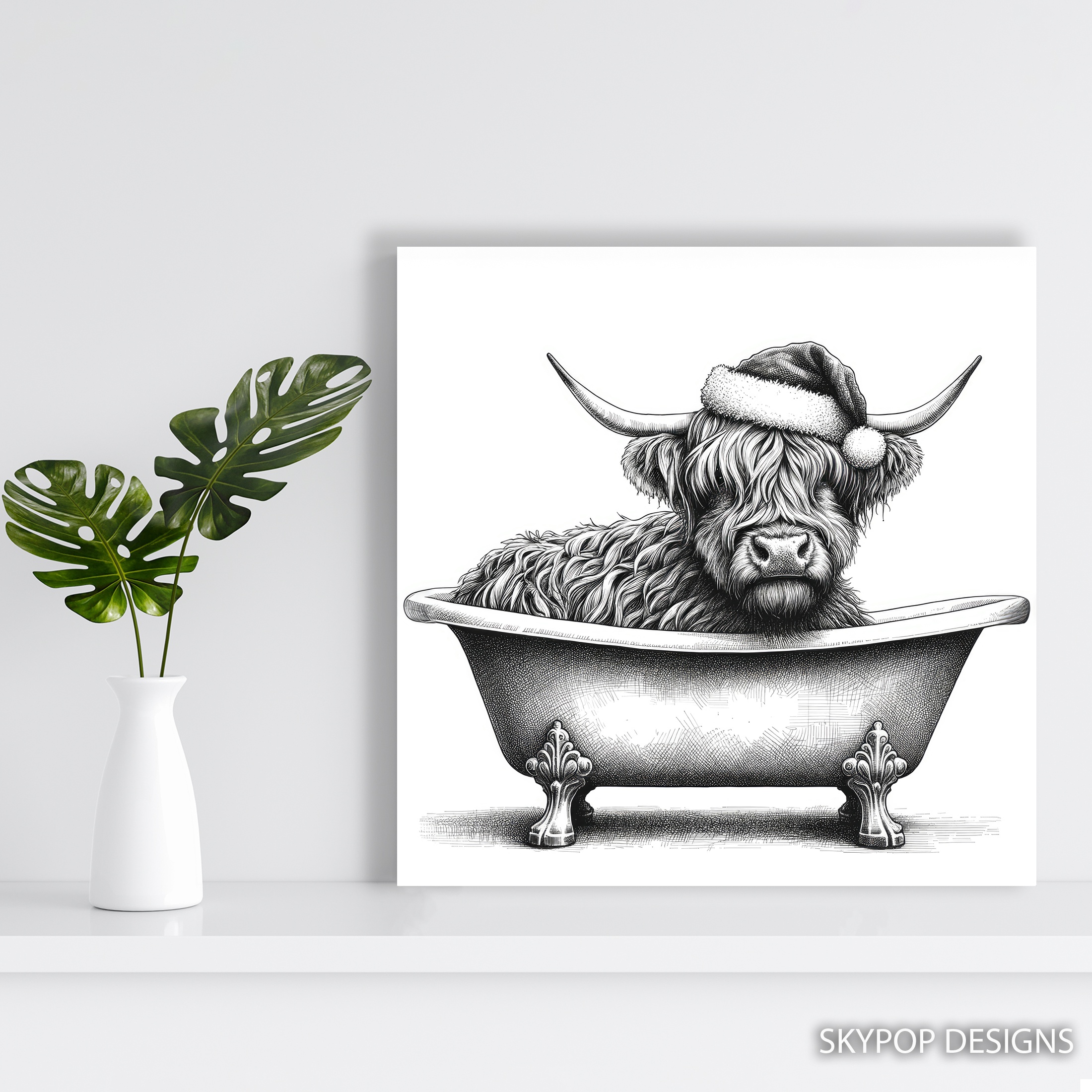 5.jpg Highland Cow Bath Time Art