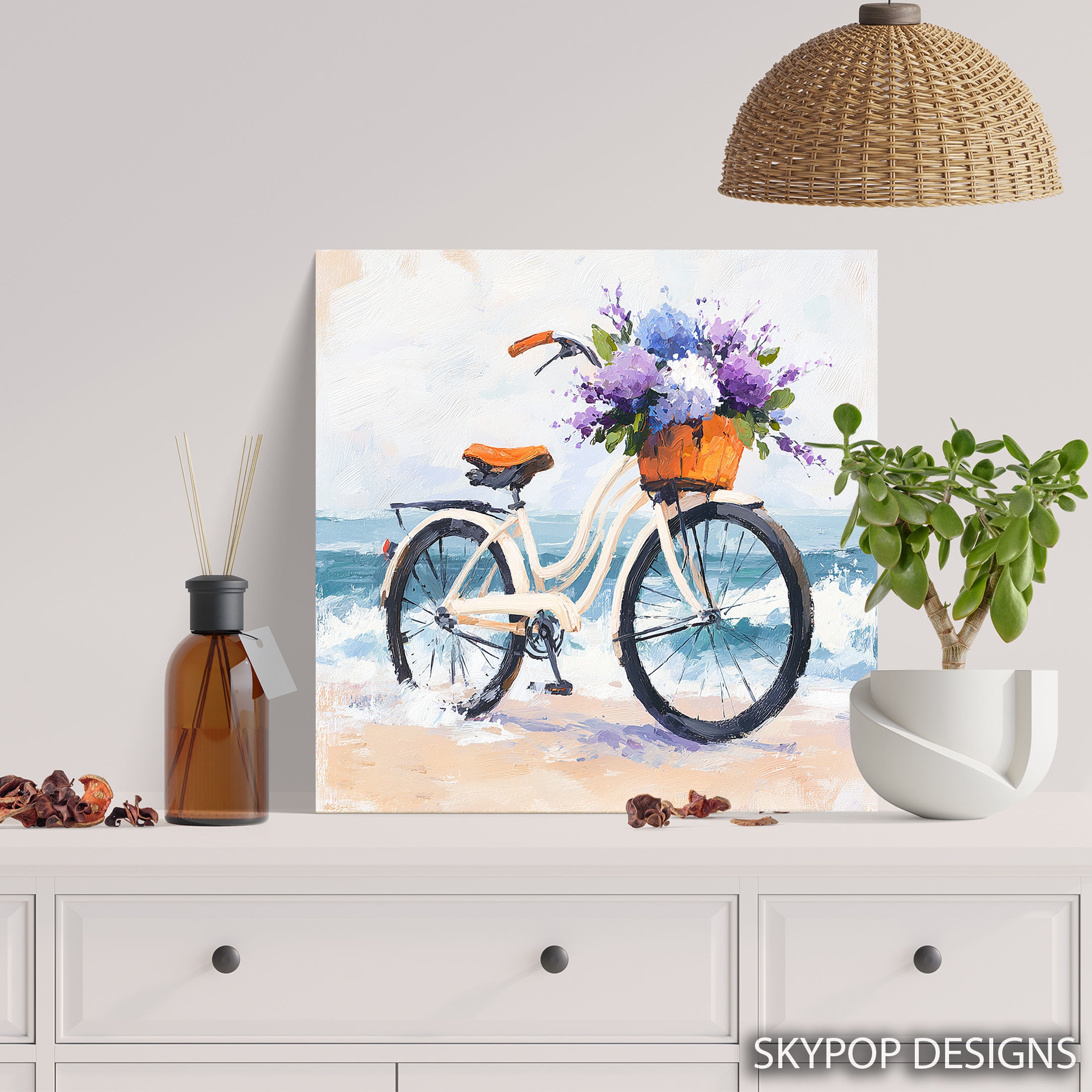 5.jpg Seaside Bicycle Bouquet Art
