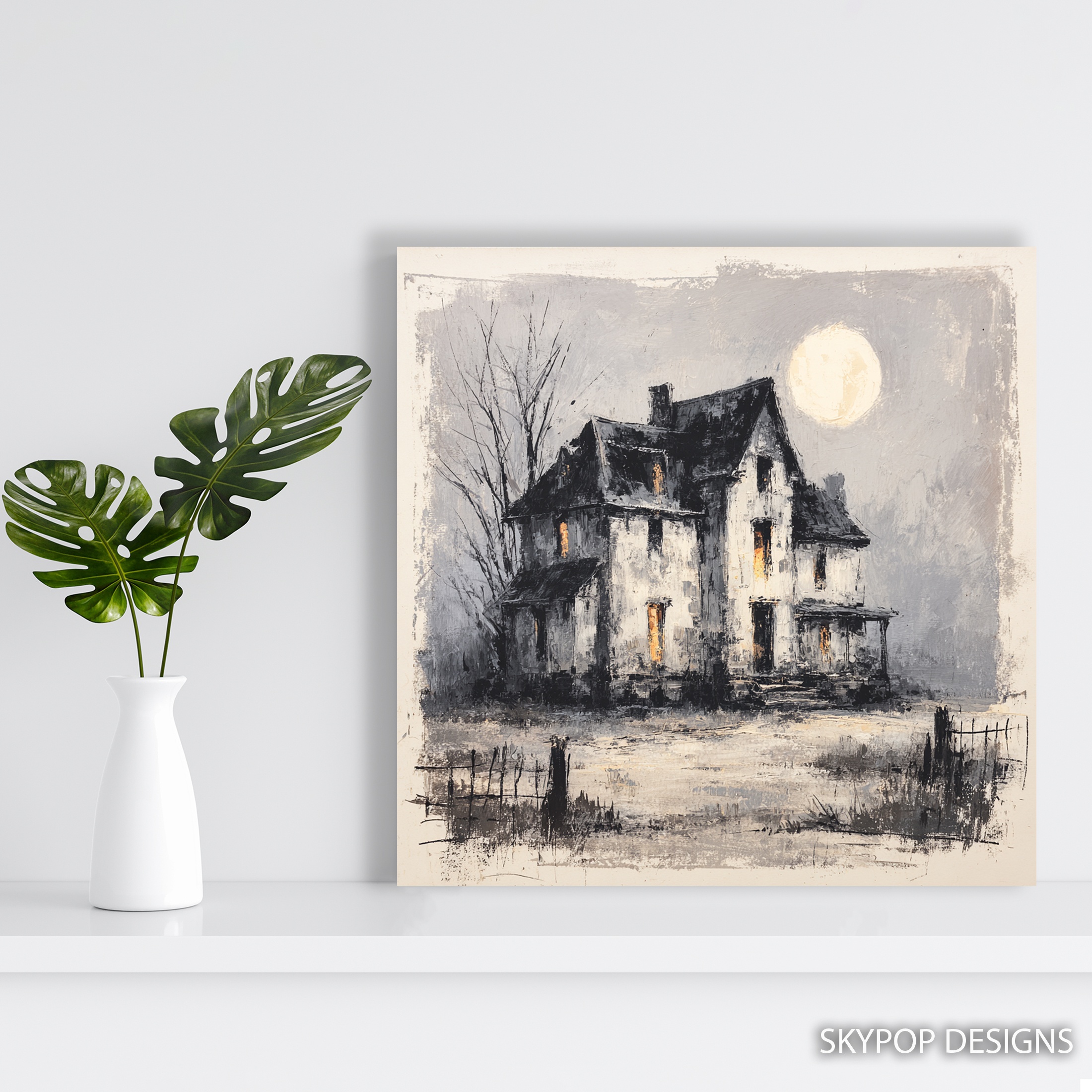 5.jpg Haunted Farmhouse Night Art