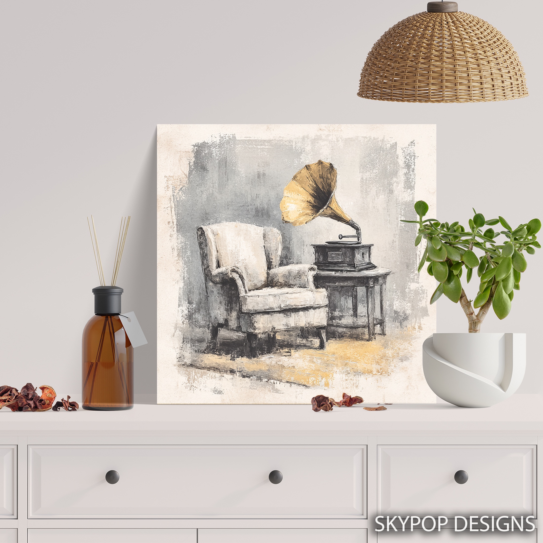 5.jpg Vintage Gramophone Armchair Art