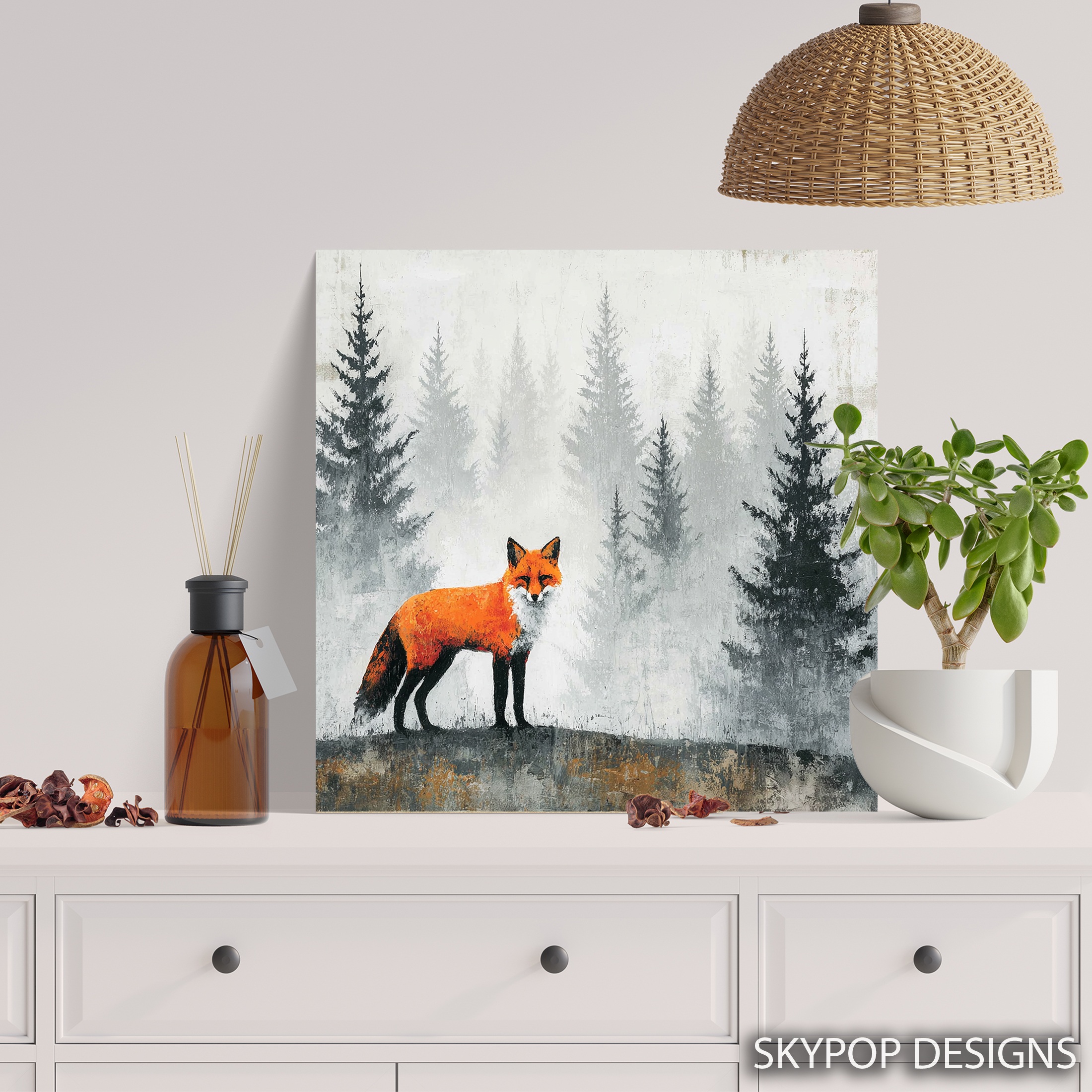 5.jpg Fox in Misty Forest Art