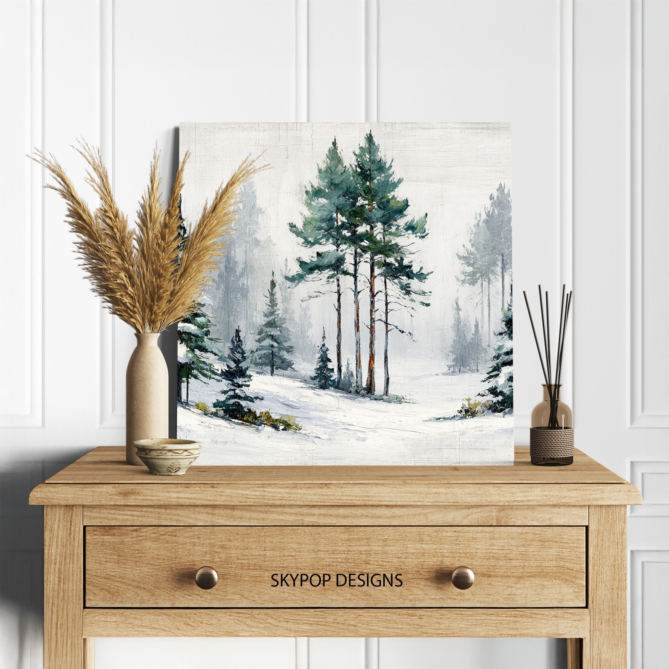 5.jpg Winter Pine Forest Art