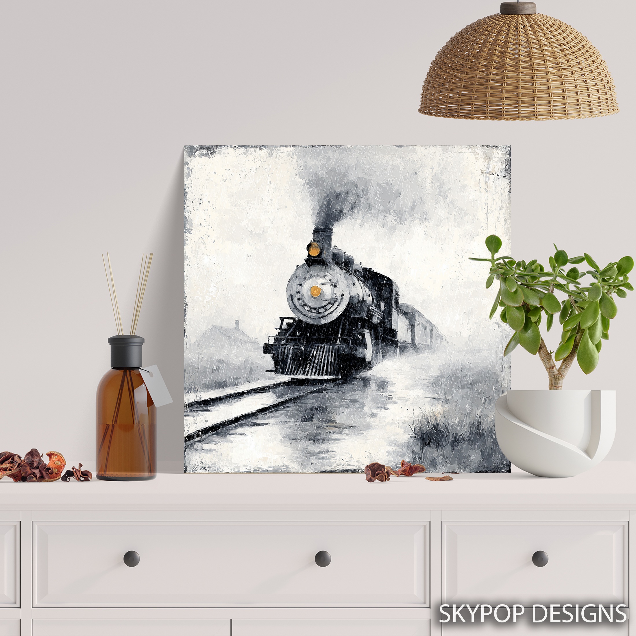 5.jpg Vintage Steam Train Art