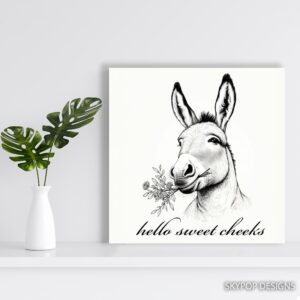 Donkey with Flowers Art