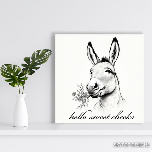 Donkey with Flowers Art