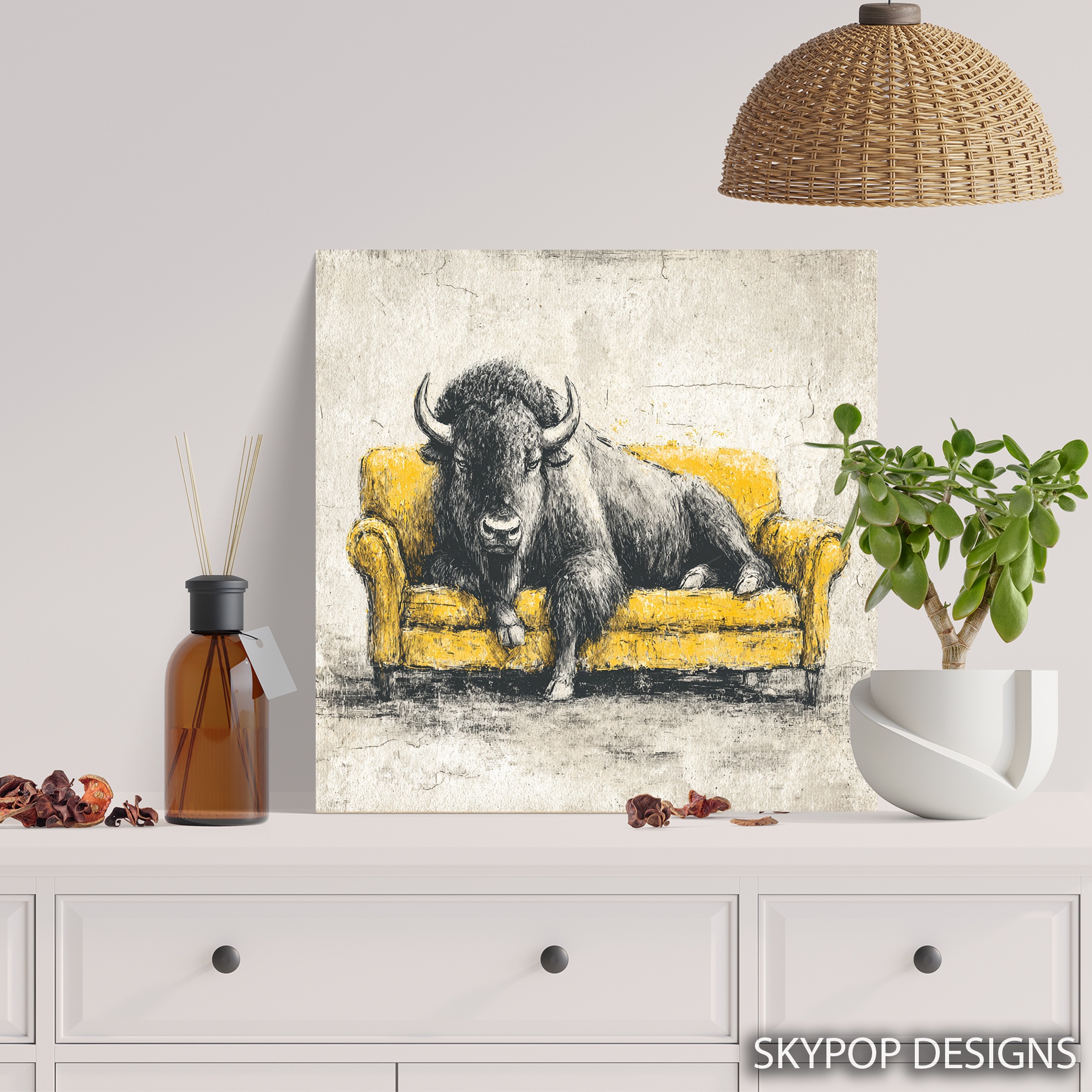 5.jpg Bison on Couch Art