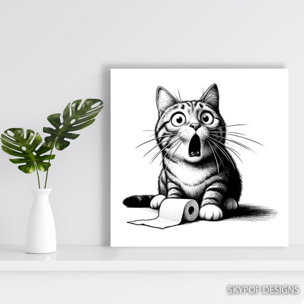 Cat Toilet Paper Disaster Art
