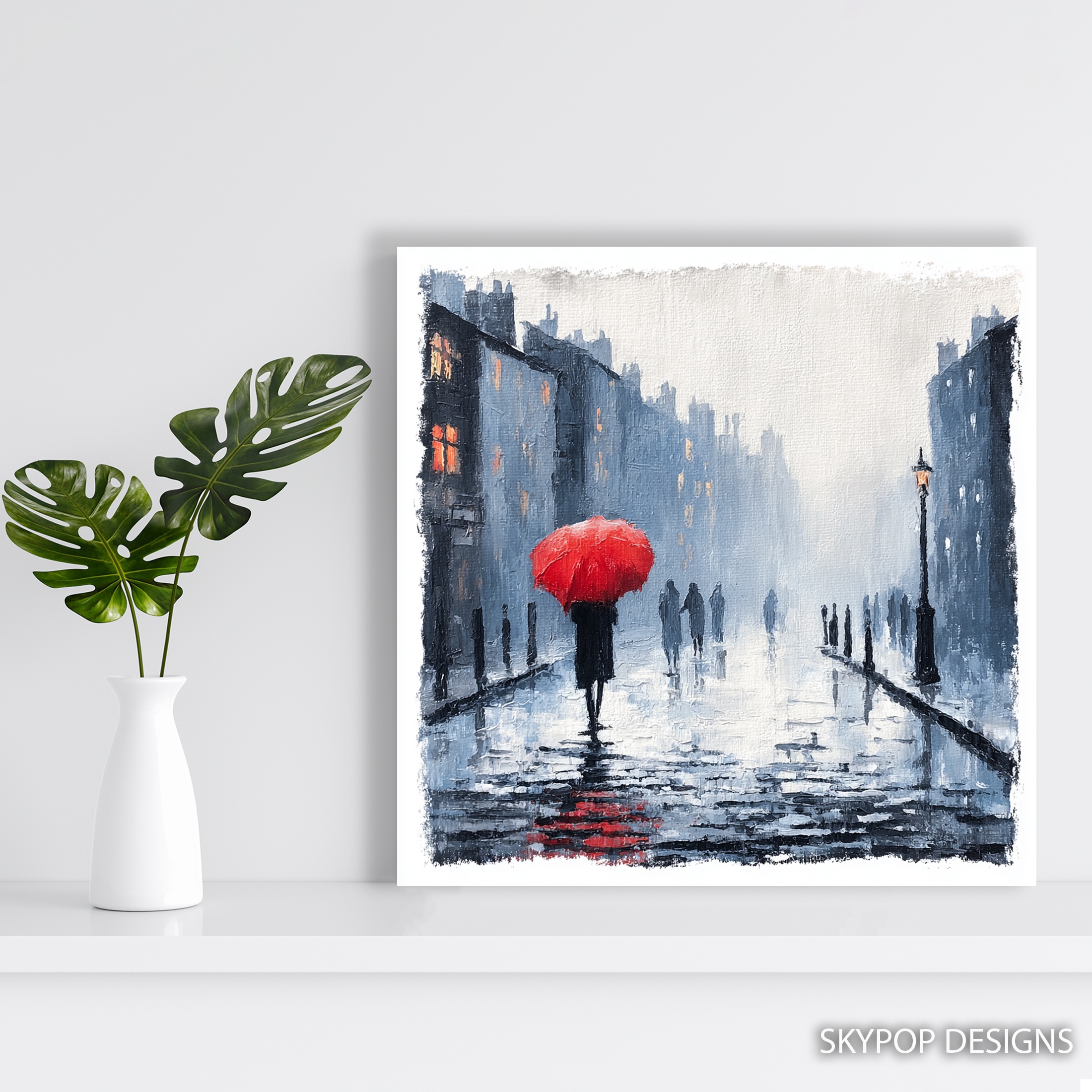 5.jpg Red Umbrella City Rain Art