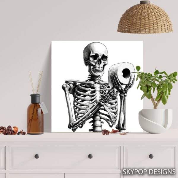 Skeleton Toilet Paper Art