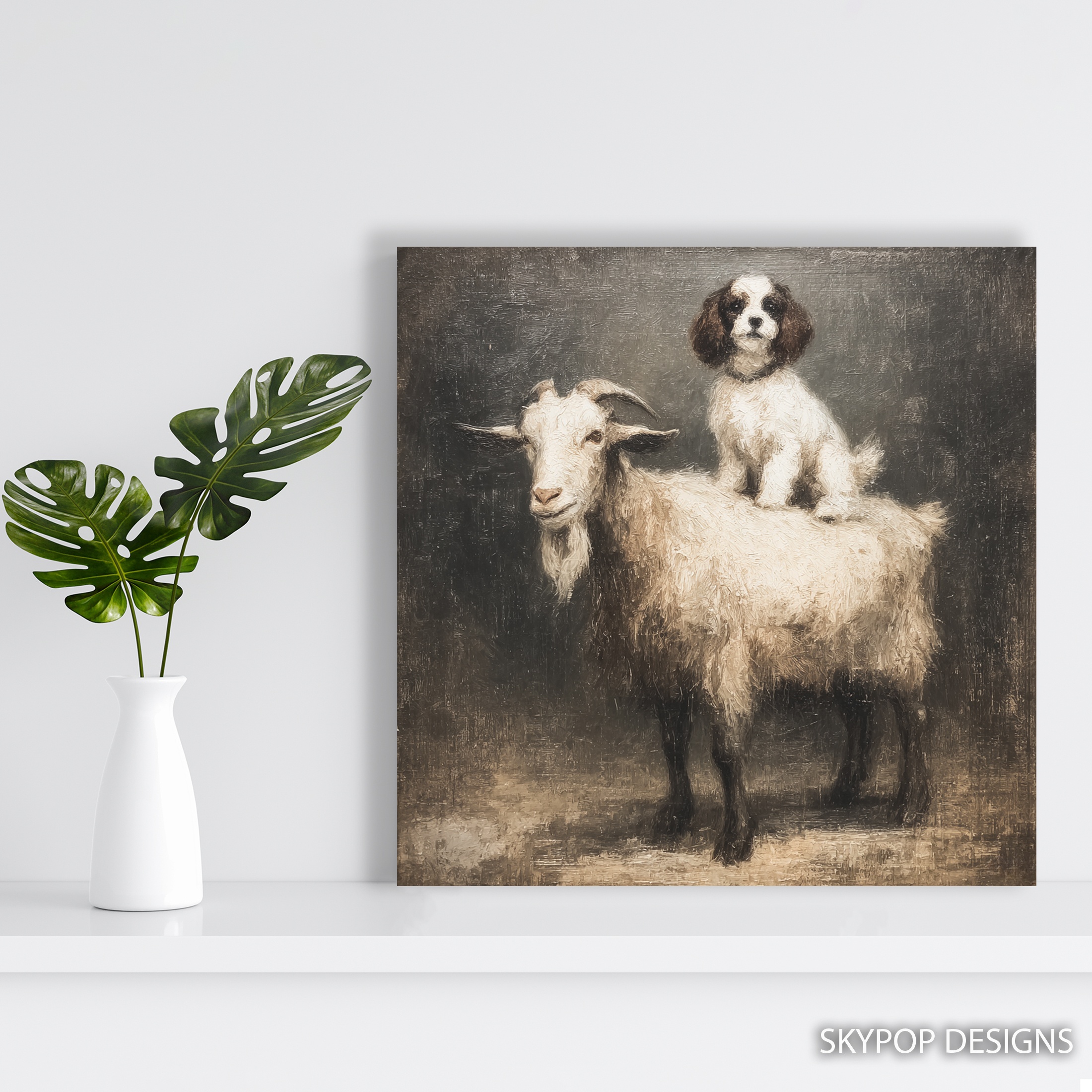 5.jpg Dog and Goat Friendship Art