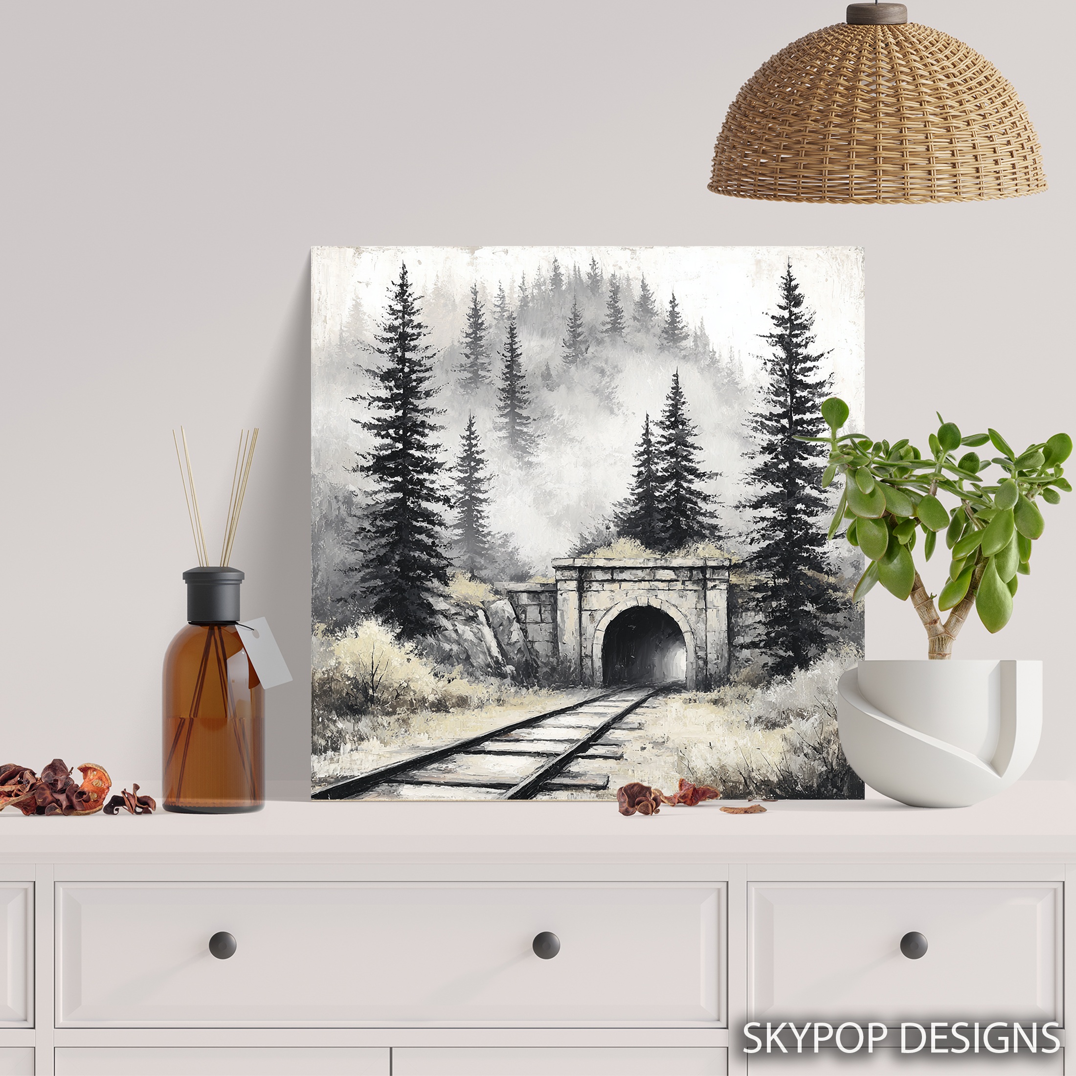 5.jpg Misty Forest Railway Tunnel Art