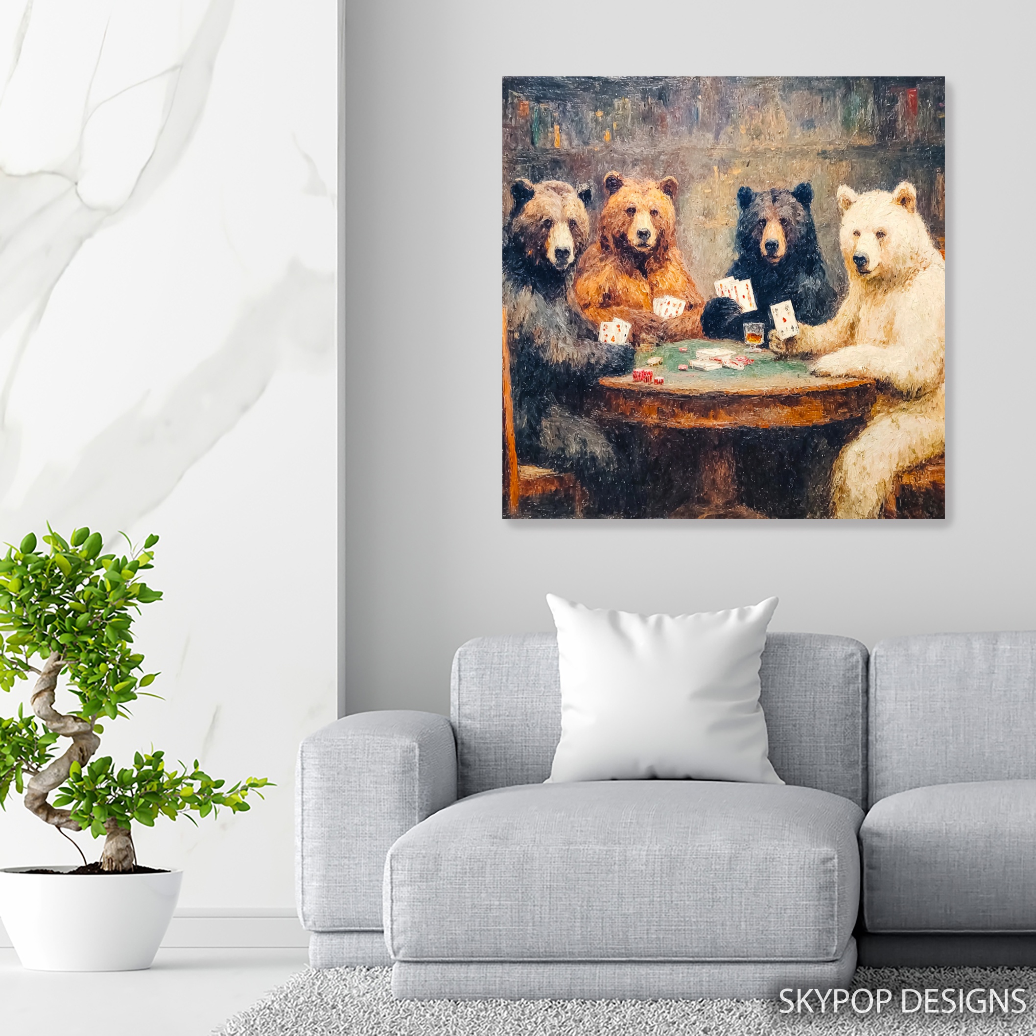 5.jpg Bear Playing Poker Art