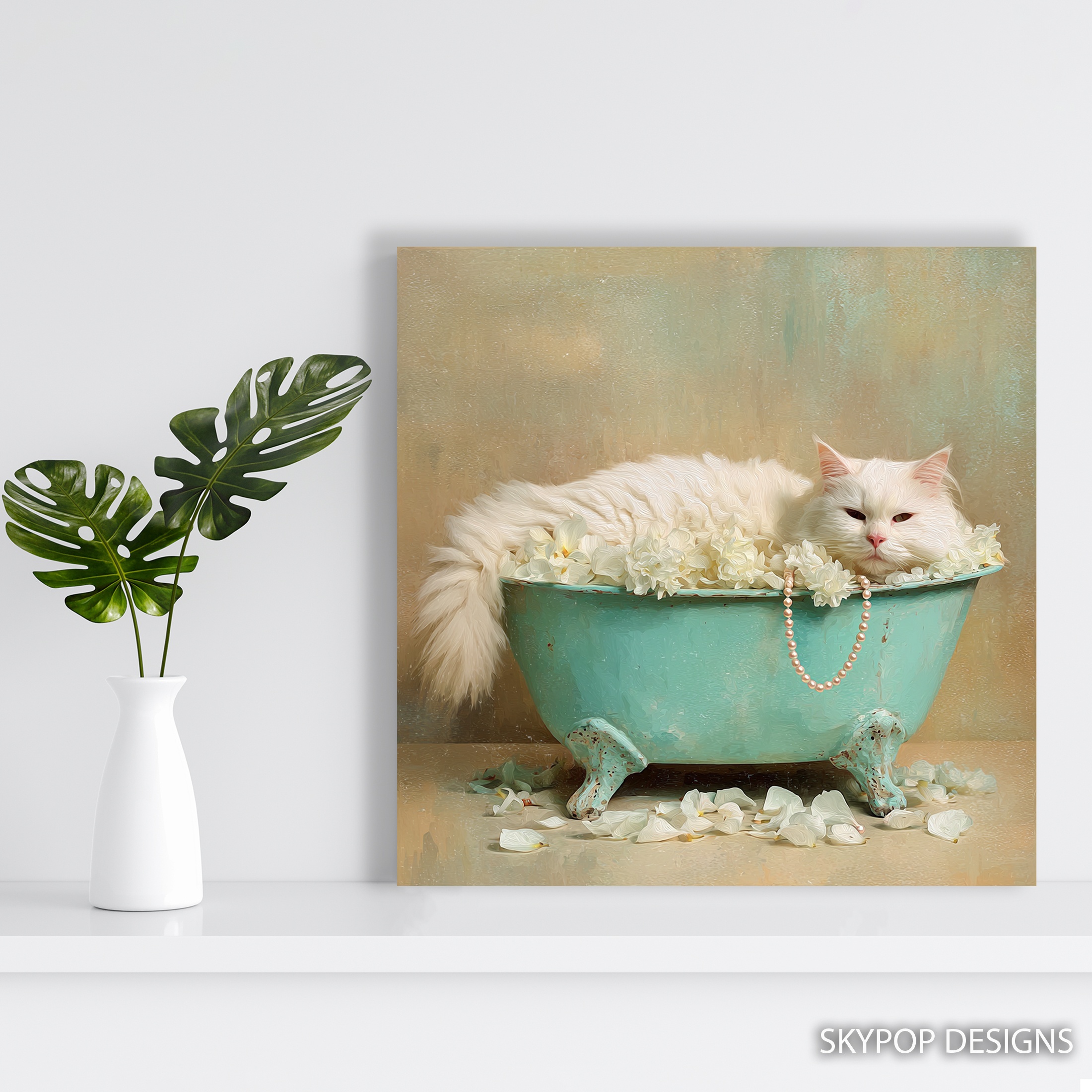5.jpg Cat Bath Floral Art