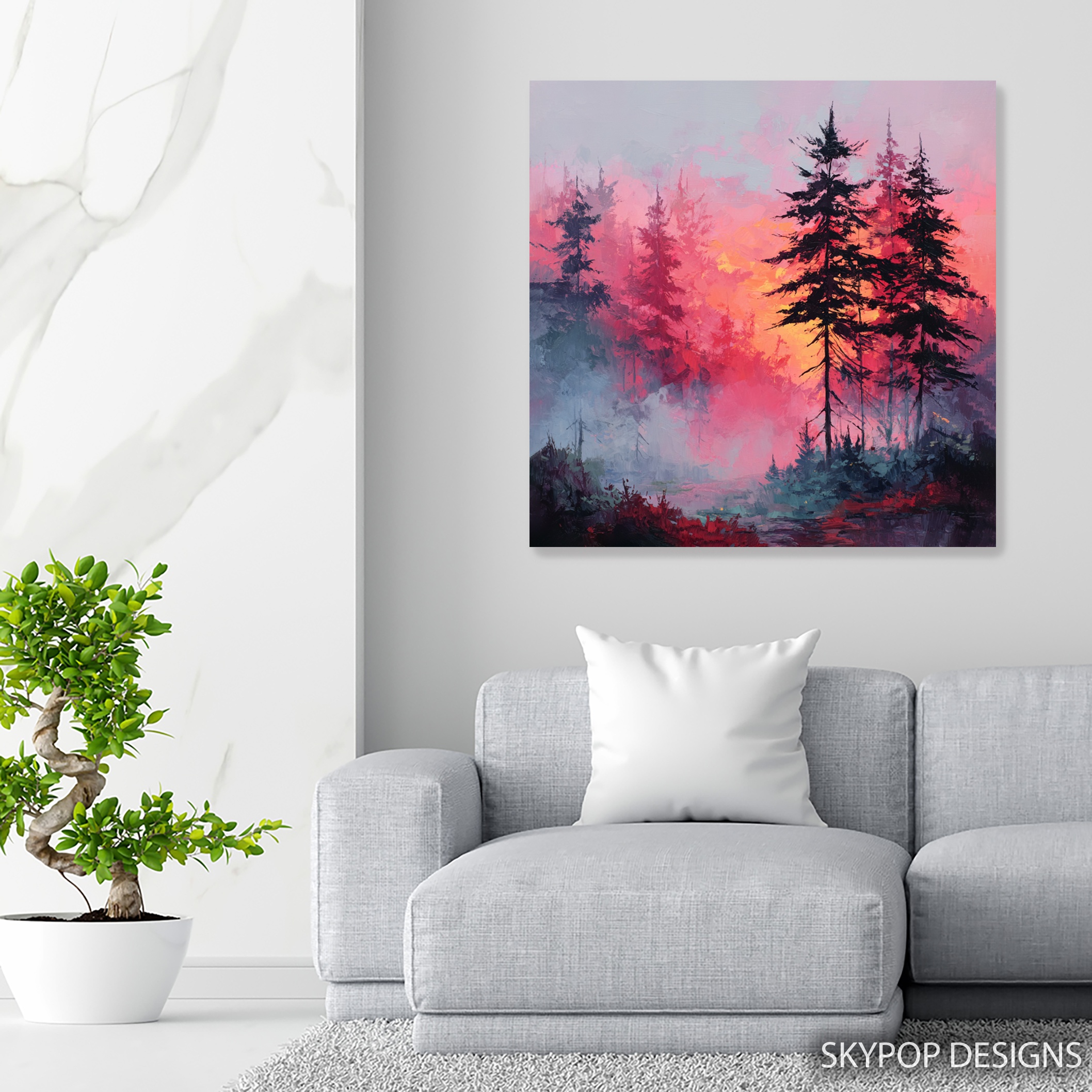 5.jpg Misty Forest Sunset Art
