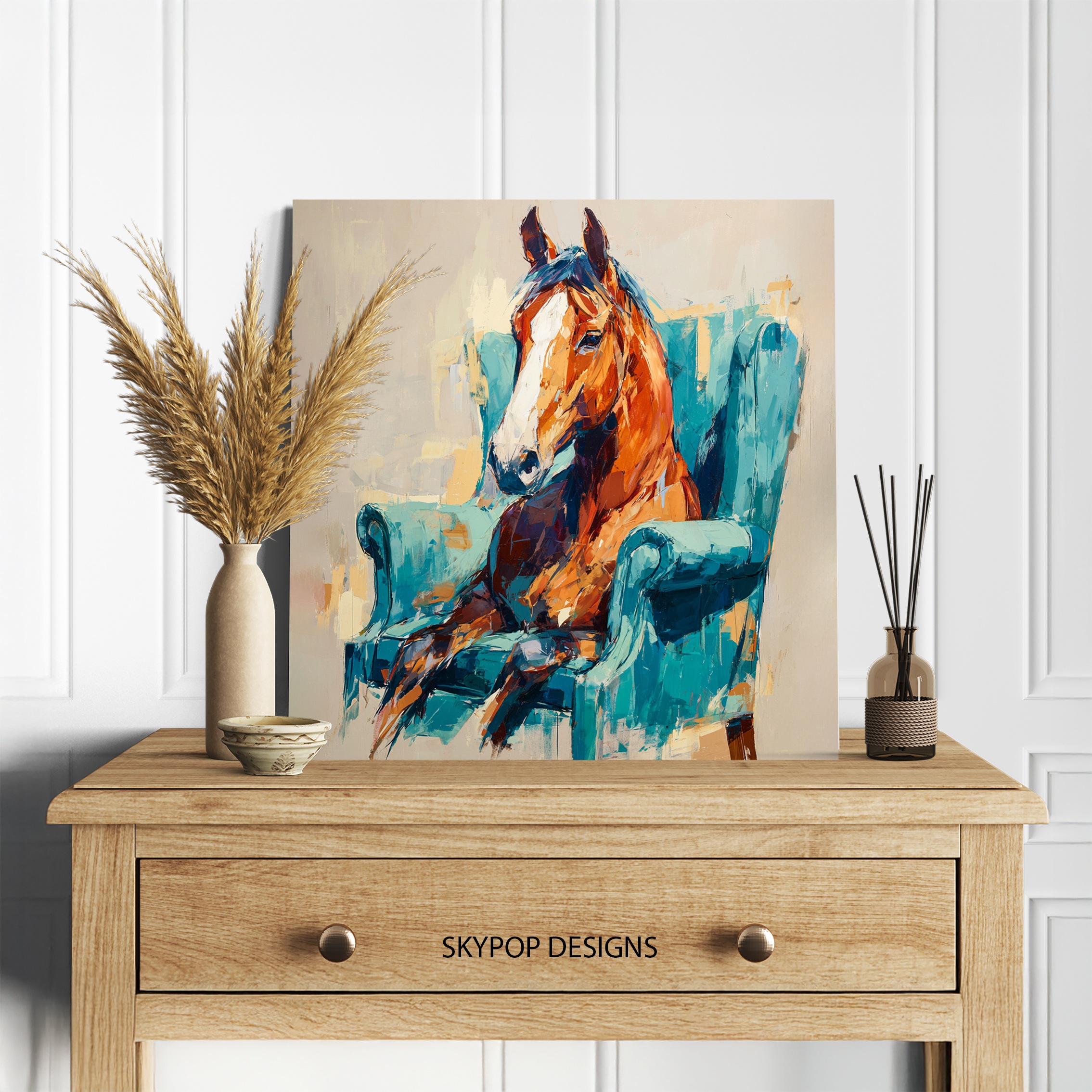 5.jpg Horse in Armchair Art