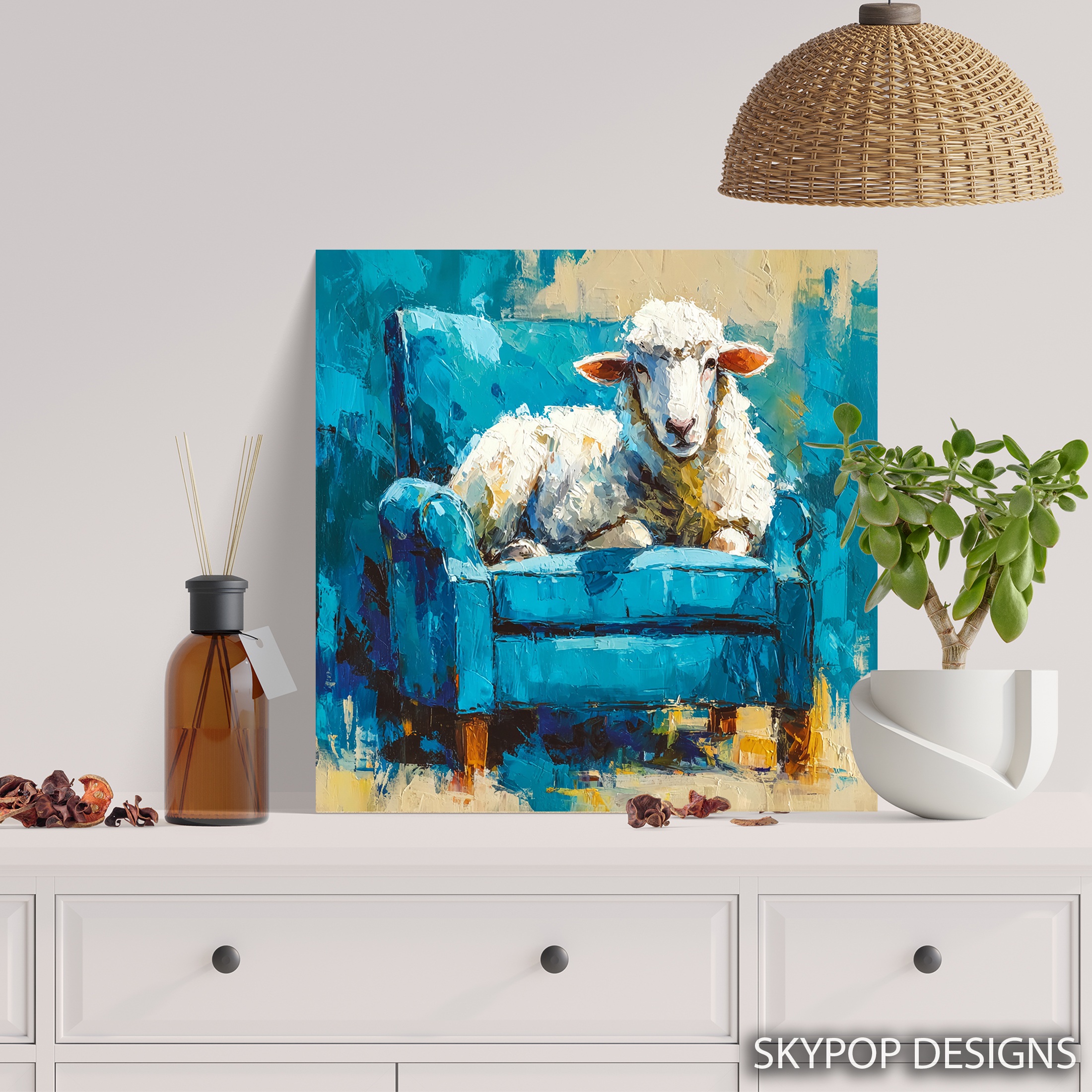 5.jpg Sheep on Sofa Art