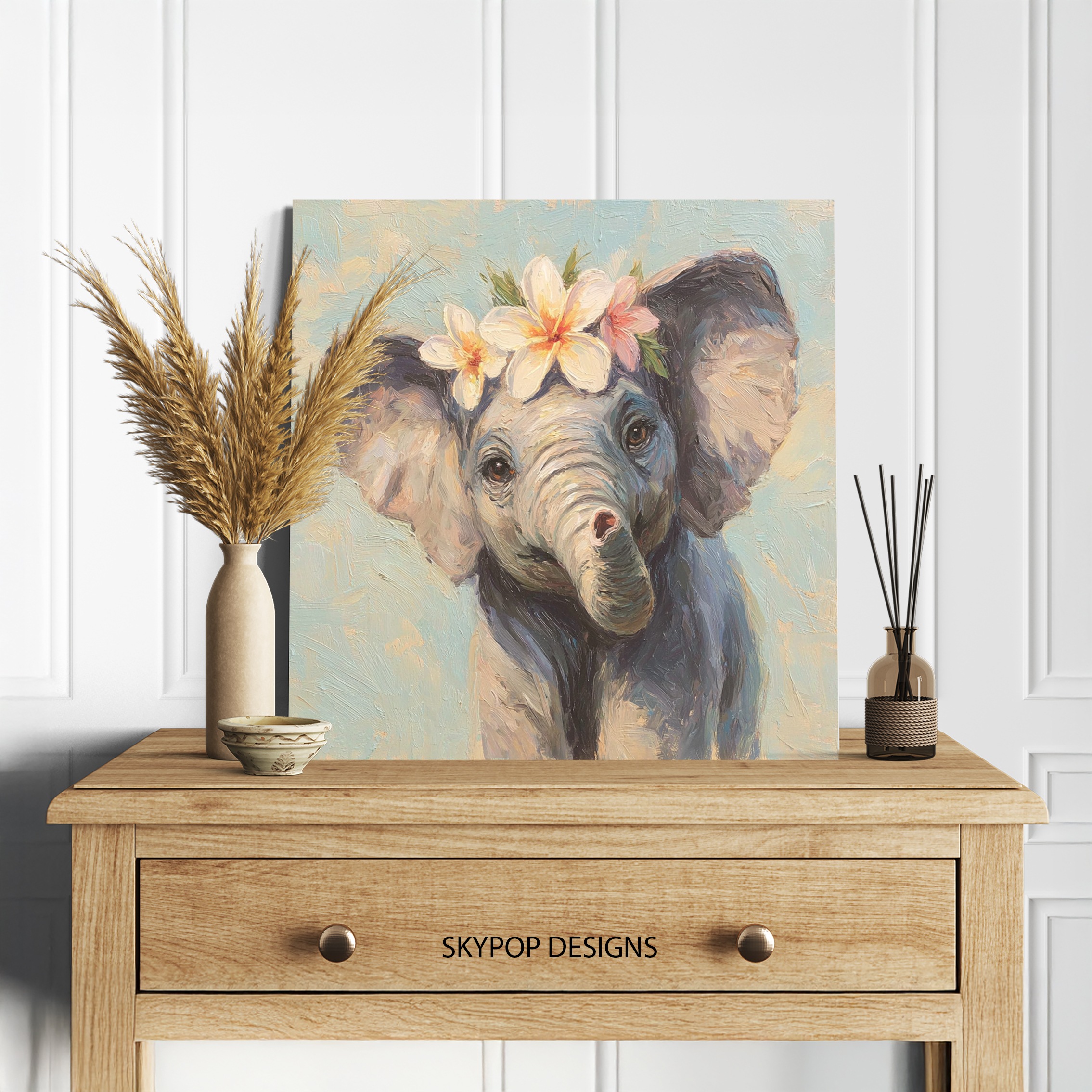 5.jpg Baby Elephant Flower Art