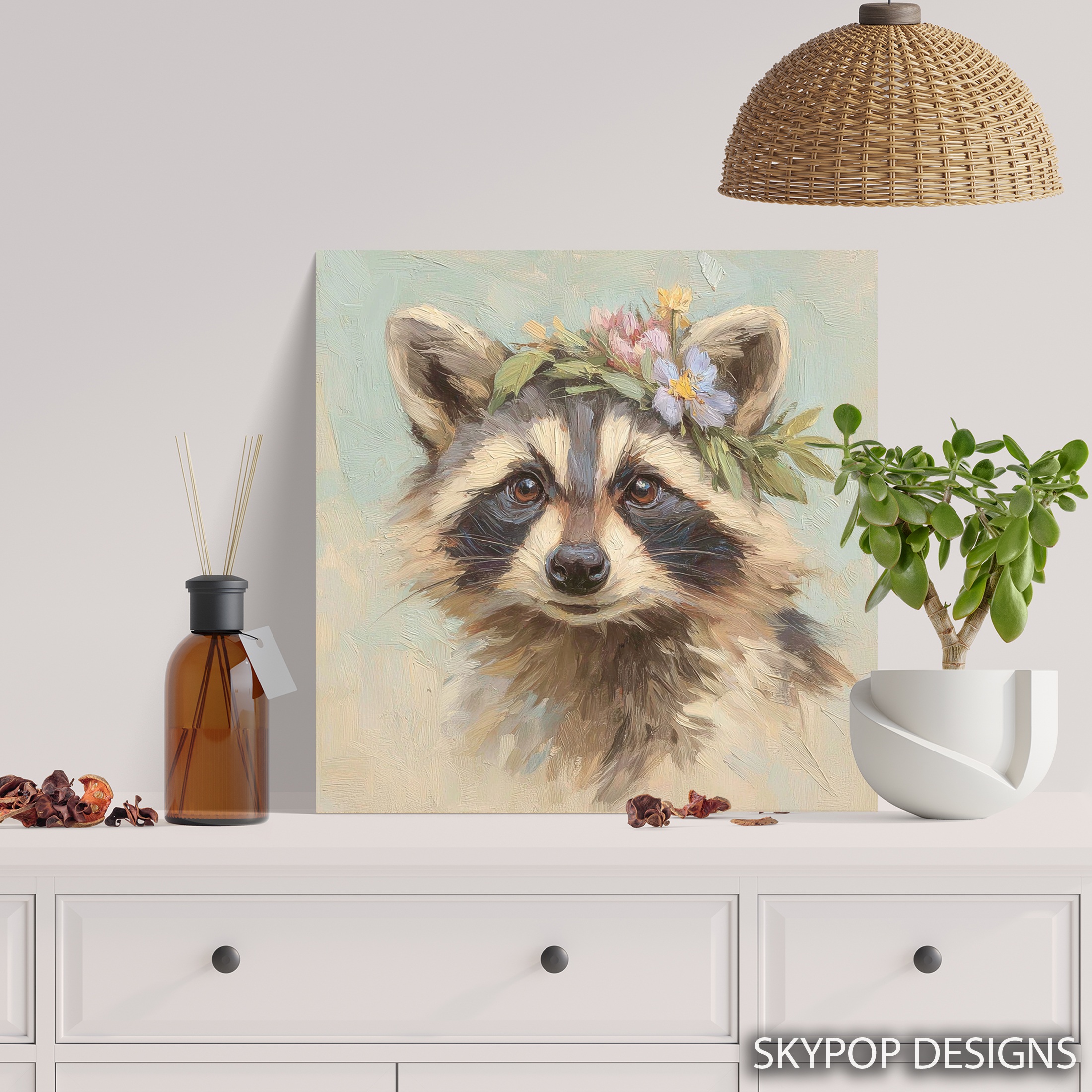 5.jpg Raccoon Flower Crown Art