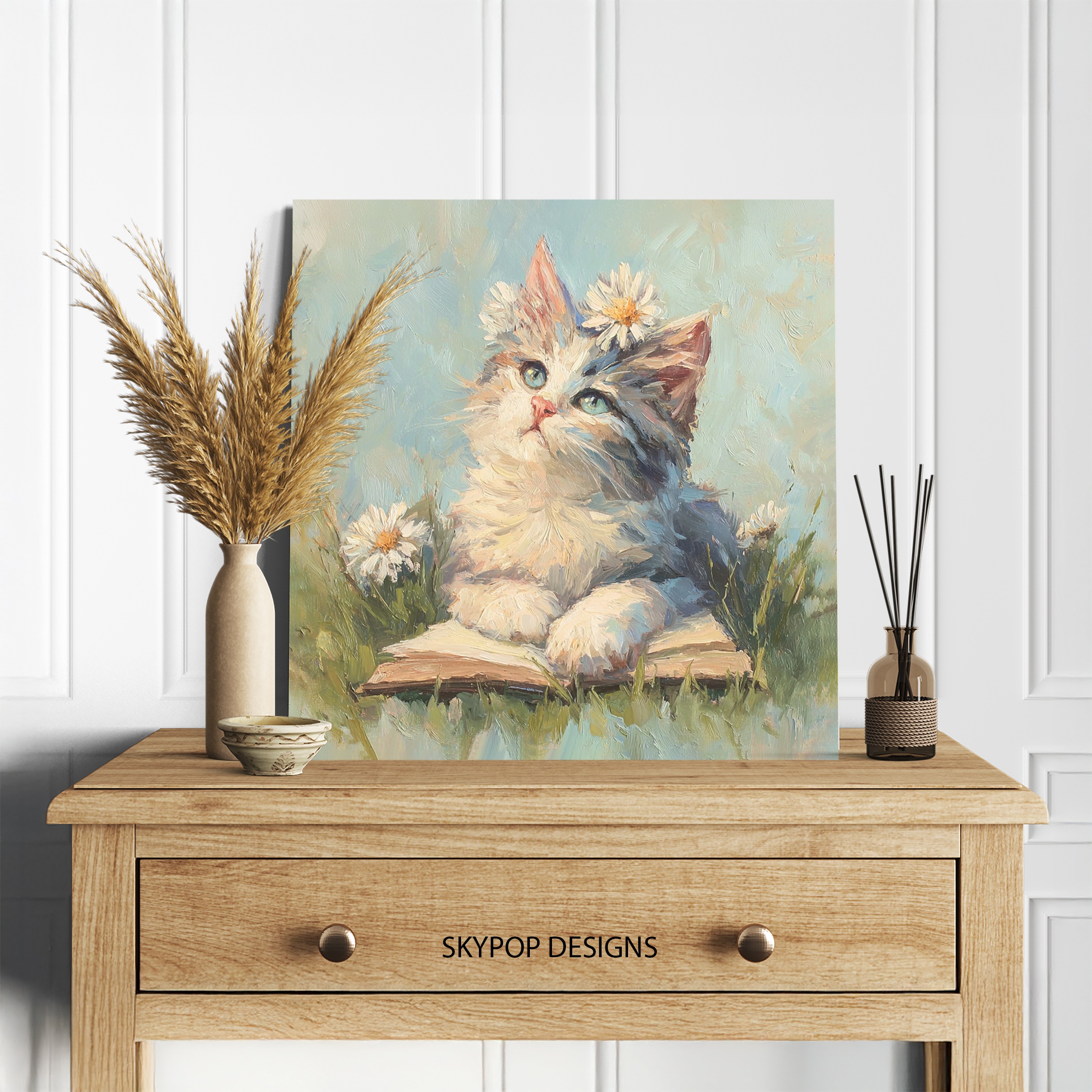 5.jpg Kitten Daisy Art