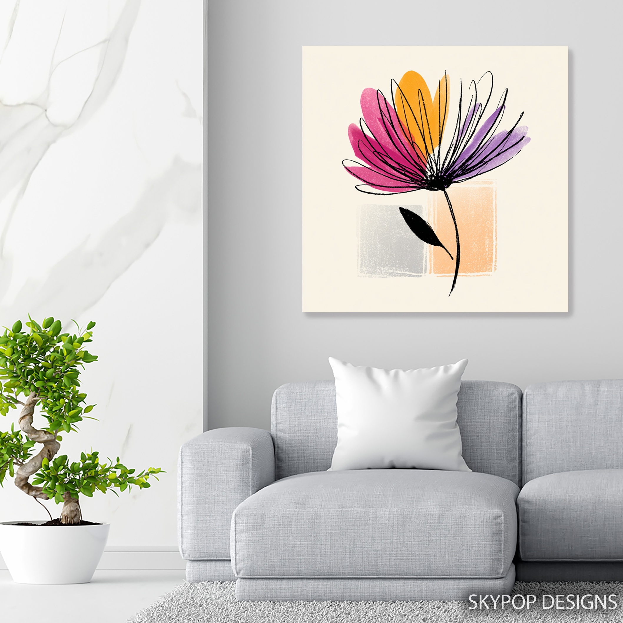 5.jpg Vibrant Flower Sketch Art