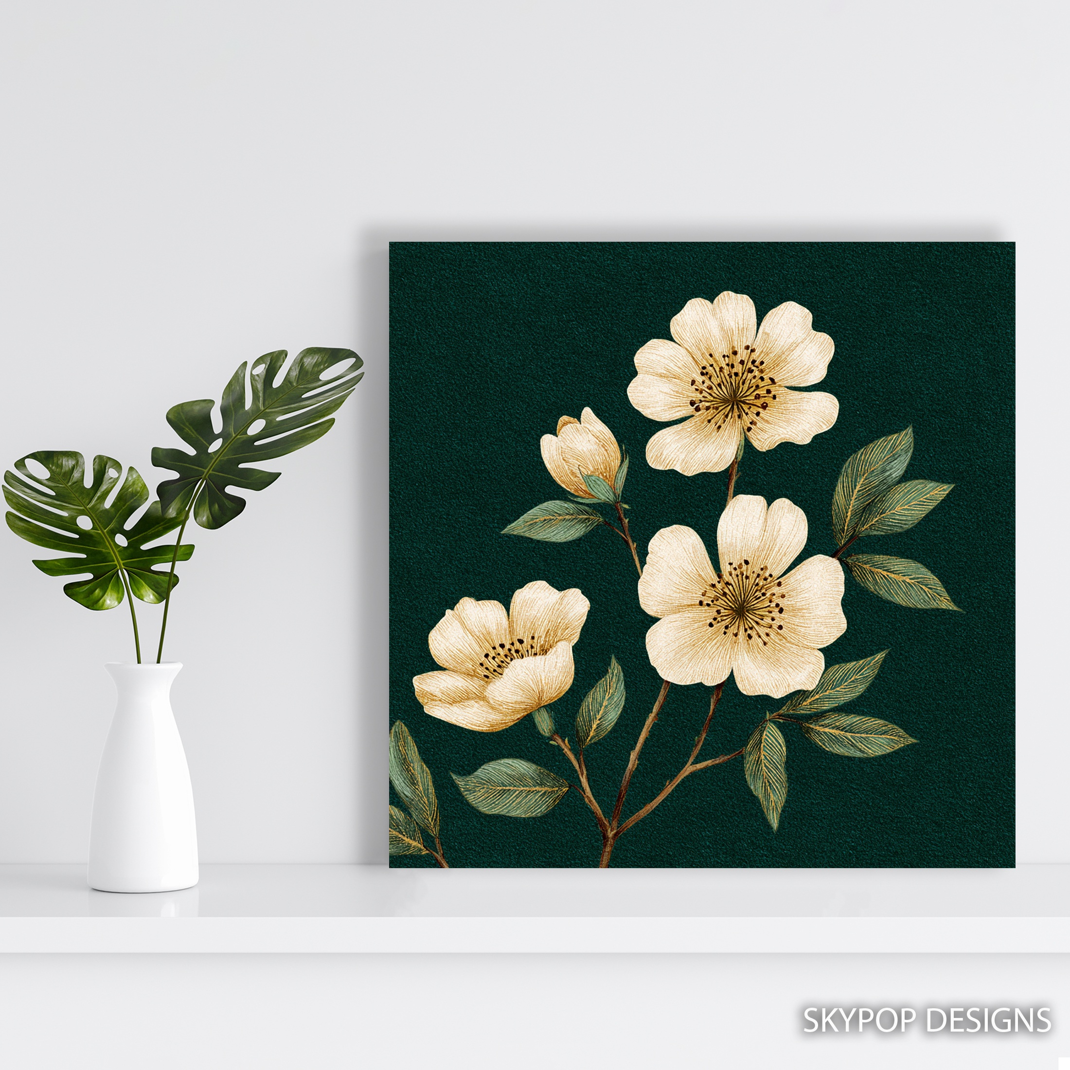 5.jpg Elegant White Flower Art
