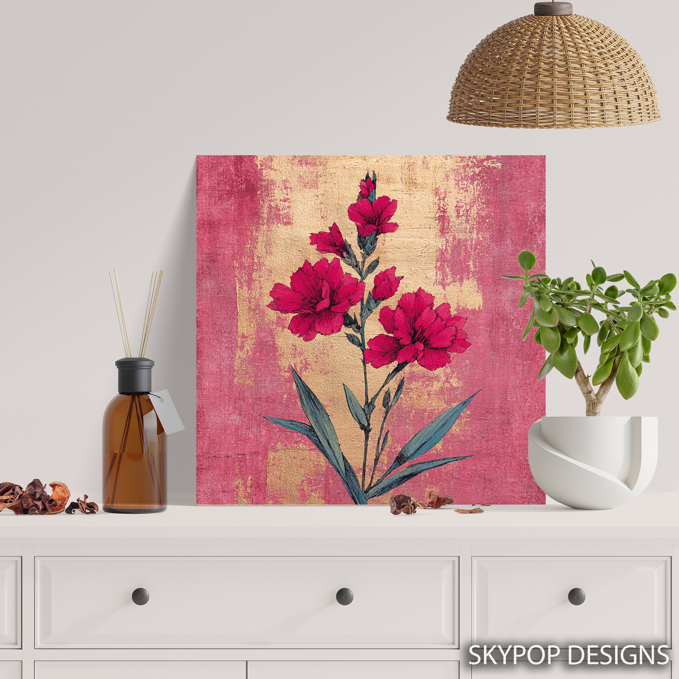 5.jpg Vintage Red Carnation Art