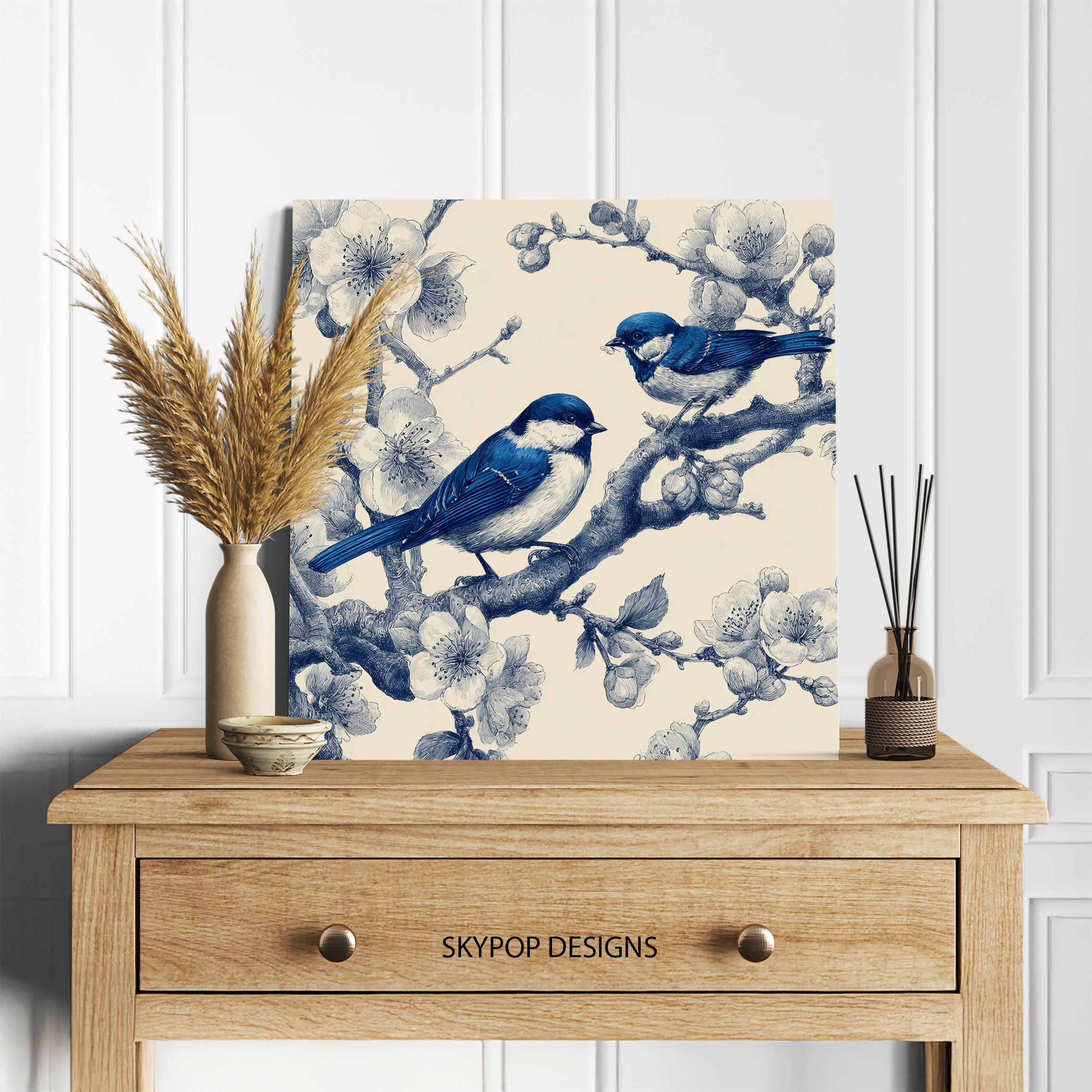 5.jpg Blue Birds Cherry Blossom Art