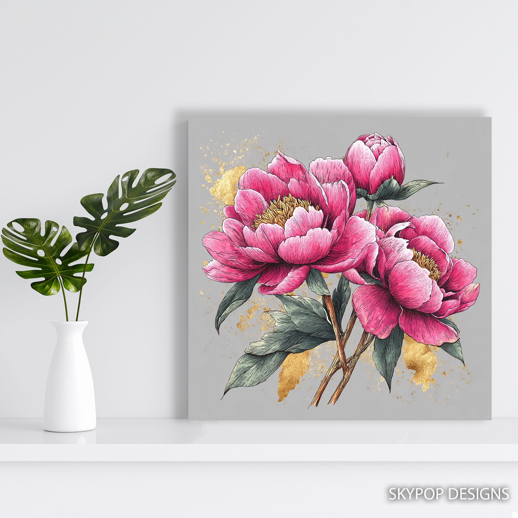 5.jpg Pink Peony Bloom Art