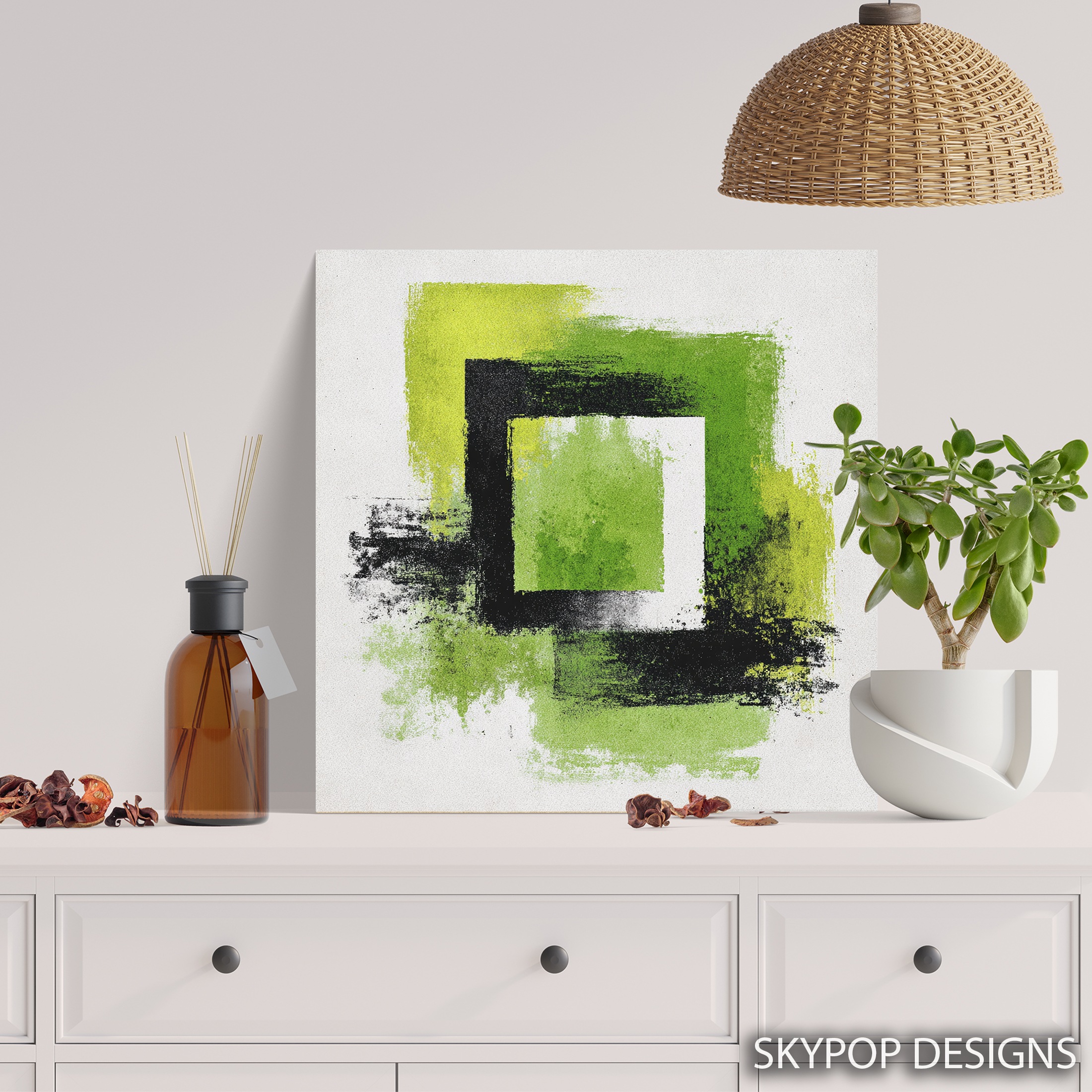 5.jpg Green Geometry Art