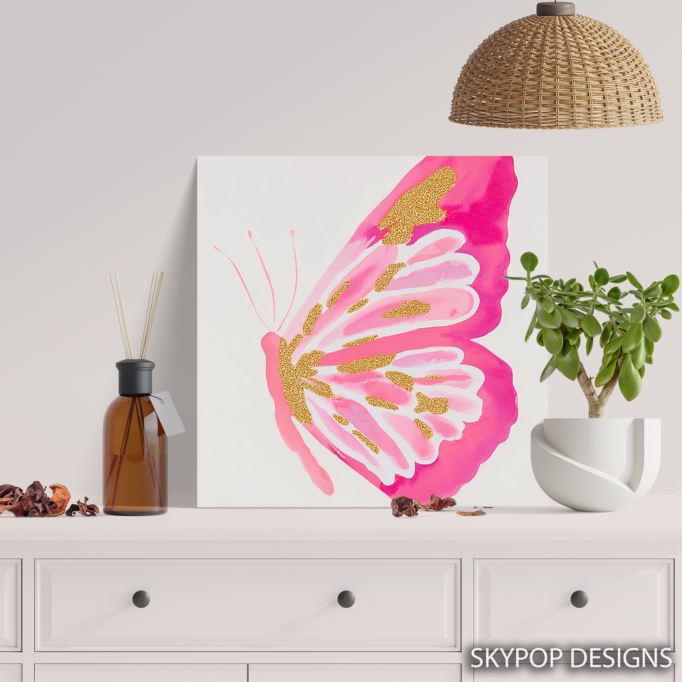 5.jpg Pink Butterfly Art