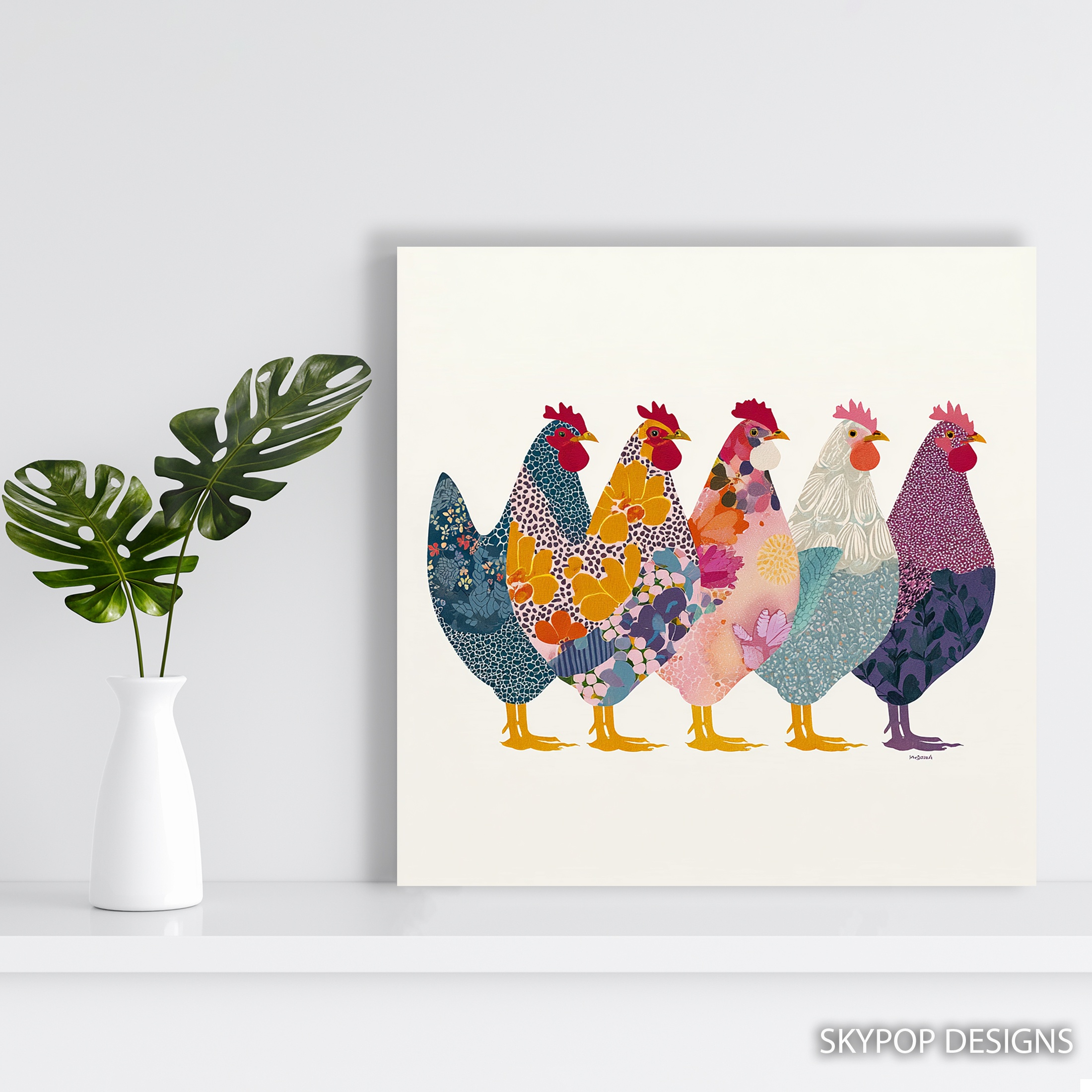 5.jpg Colorful Roosters Art