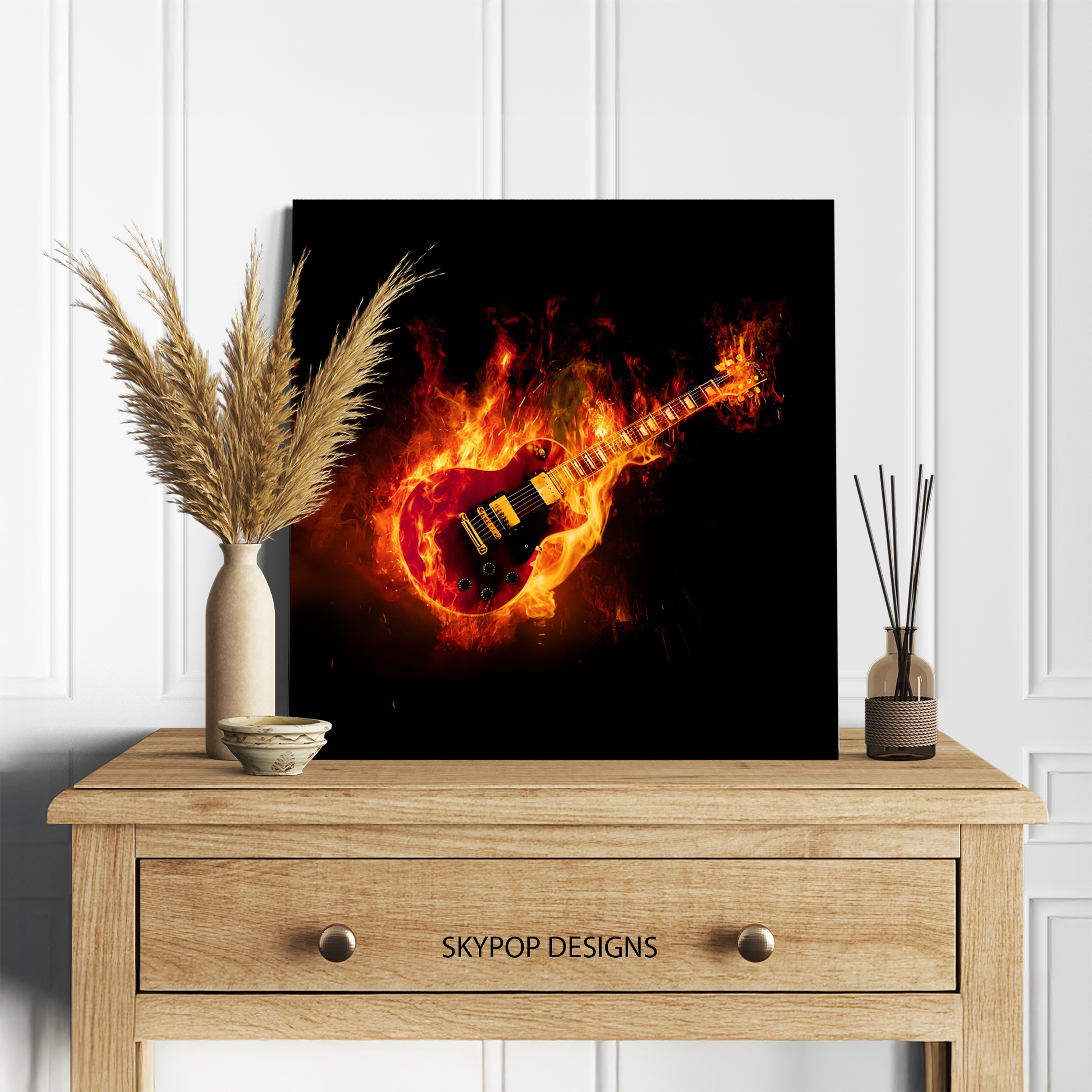 5.jpg Flaming Guitar Art