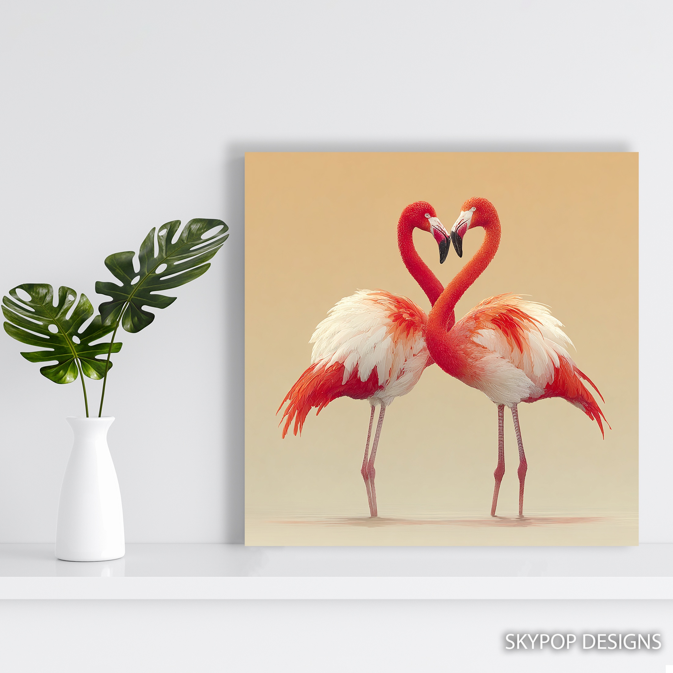 5.jpg Flamingo Love Heart Art