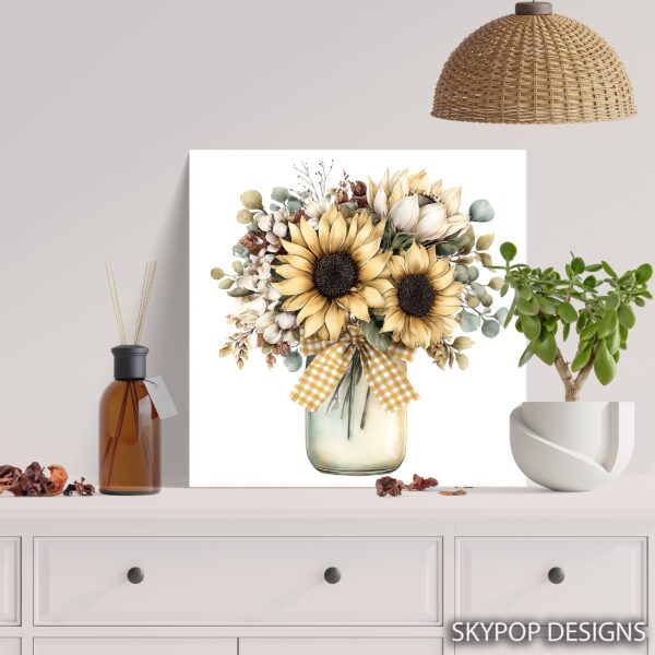 Sunflower Mason Jar Art