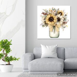 Sunflower Mason Jar Art