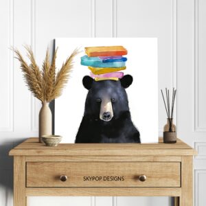 Bear Book Stack Art