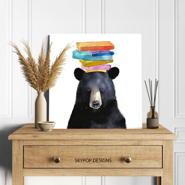 Bear Book Stack Art