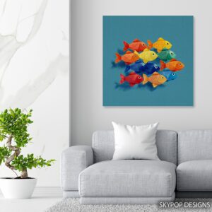 Colorful Fish School Art