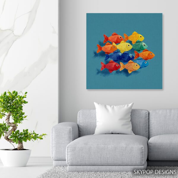 Colorful Fish School Art
