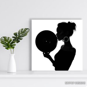 Vinyl Record Silhouette Art