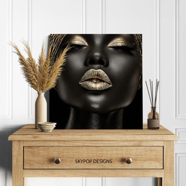 Golden Lips Portrait Art