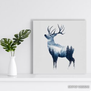 Deer Forest Silhouette Art