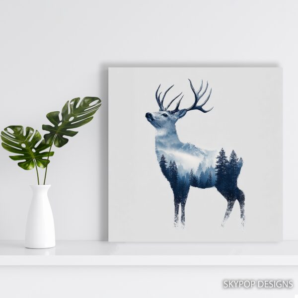 Deer Forest Silhouette Art