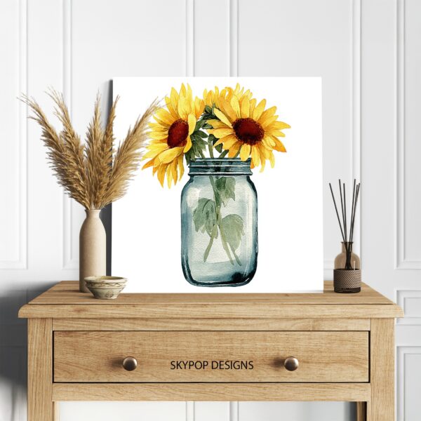Sunflower Mason Jar Art