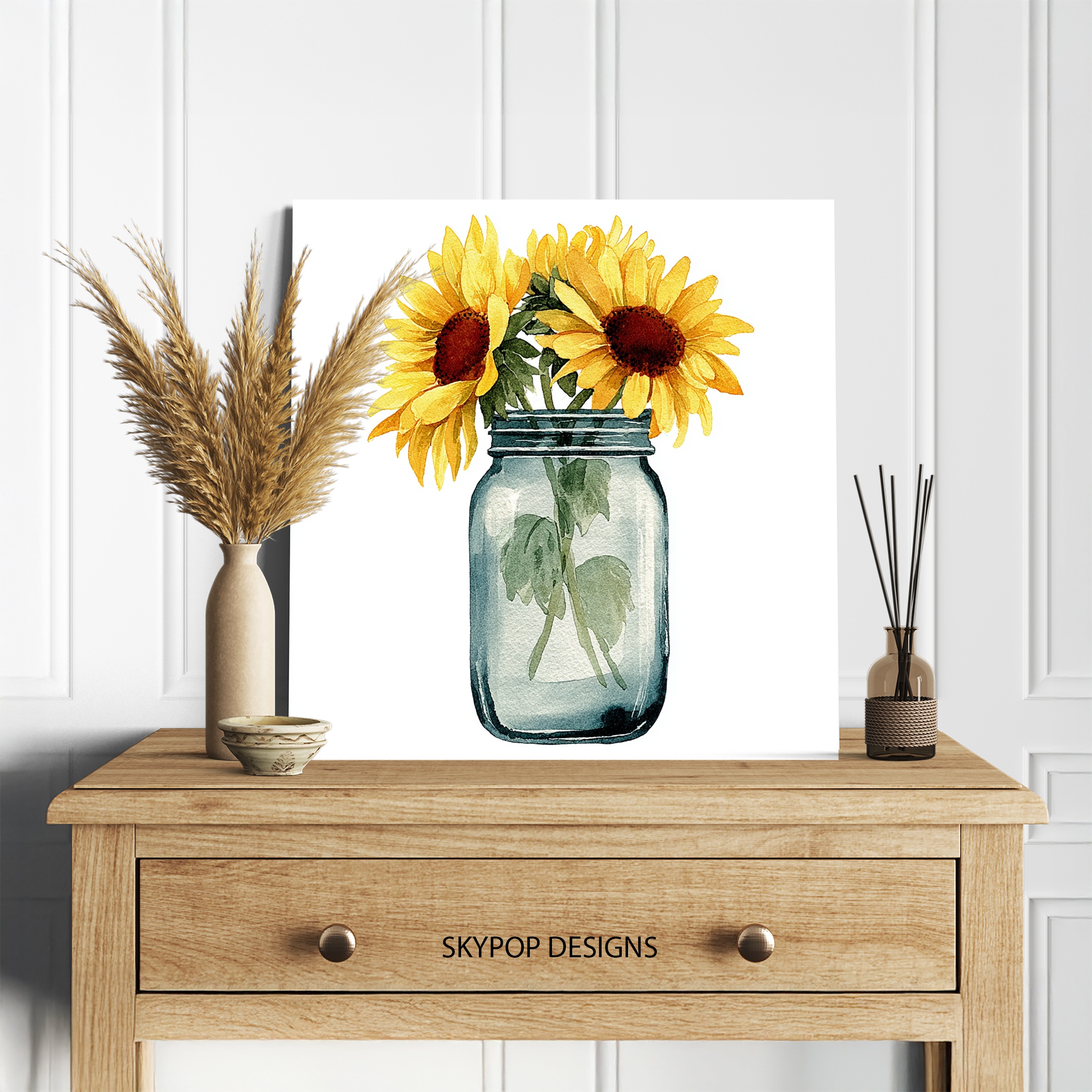 5.jpg Sunflower Mason Jar Art