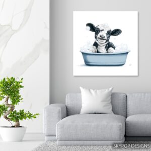 Cow Bath Time Art