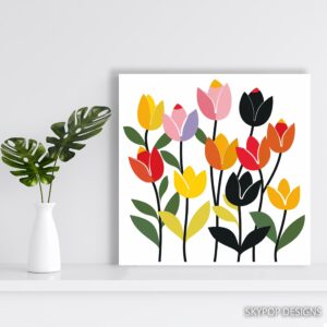 Colorful Tulip Garden Art