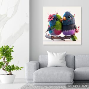 Love Birds Branch Art