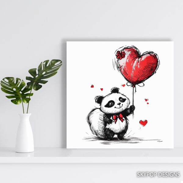 Panda Heart Balloon Art