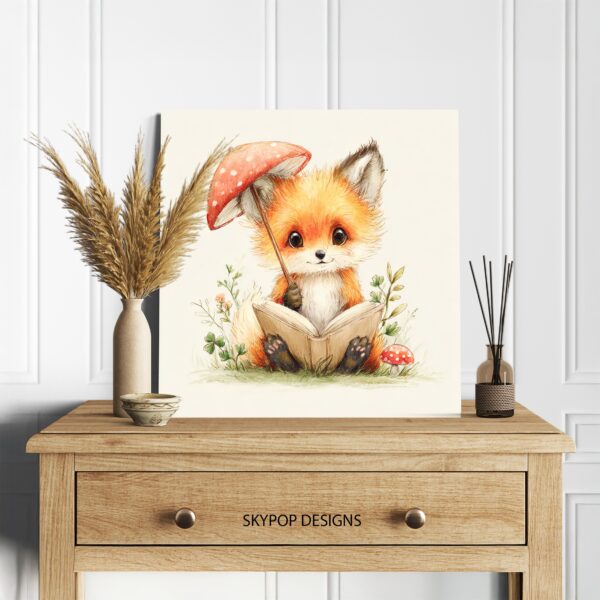 Fox Reading Book Art